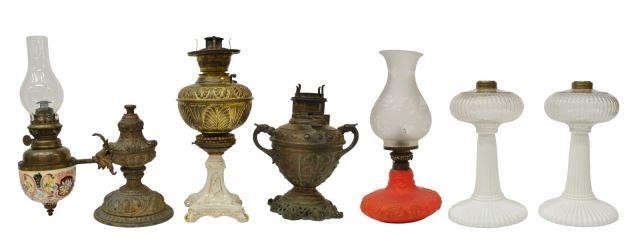 Appraisal: lot of Victorian oil lamps late th early th c