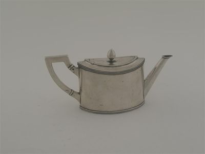 Appraisal: An early th century Dutch teapot of navette form with