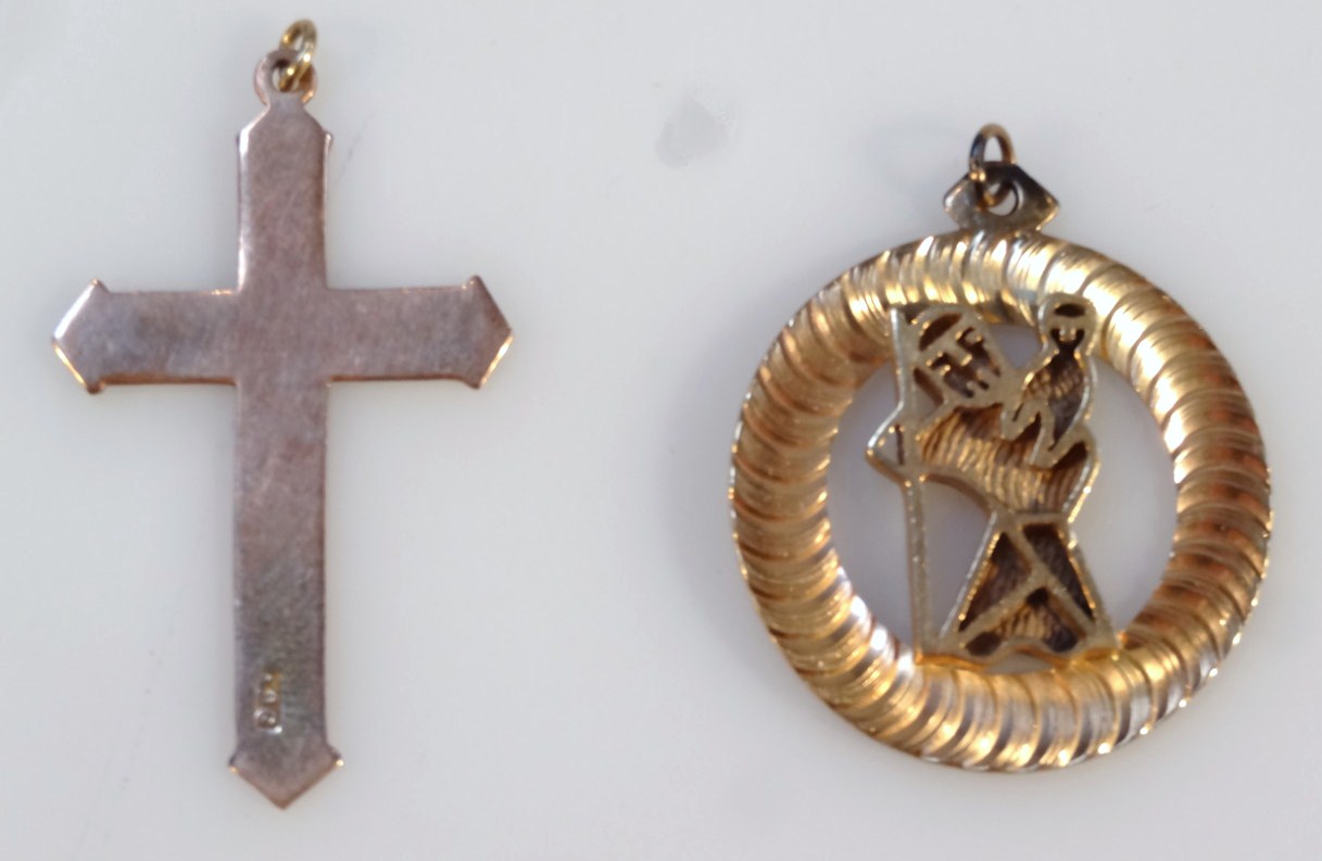 Appraisal: A St Christopher pendant the part circular body with a