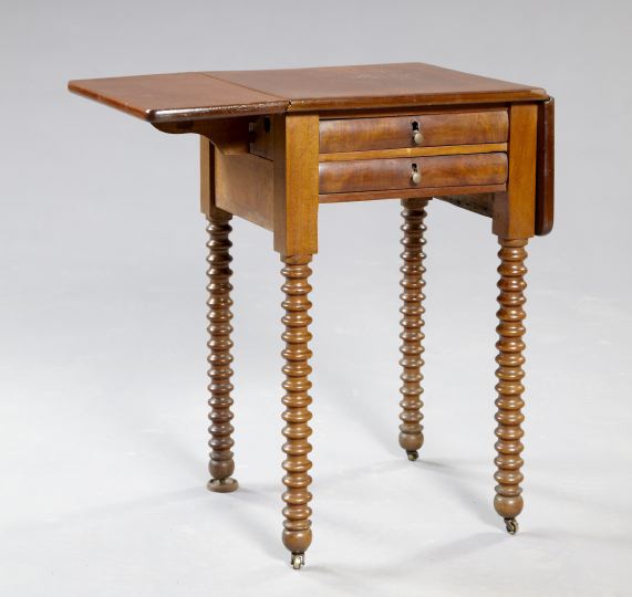 Appraisal: American Elizabethan Revival Cherry Work Table third quarter th century