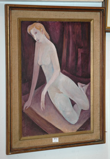 Appraisal: BILL COLEMAN NUDE IN PURPLES OIL ON BOARD