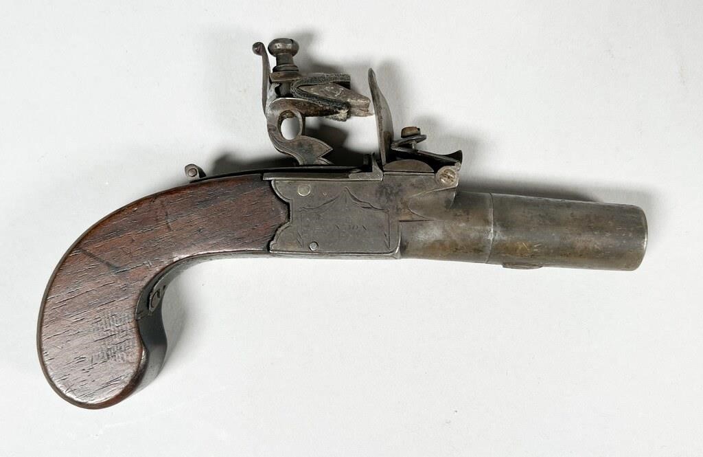 Appraisal: British Muff caliber pistol with trigger that folds up and