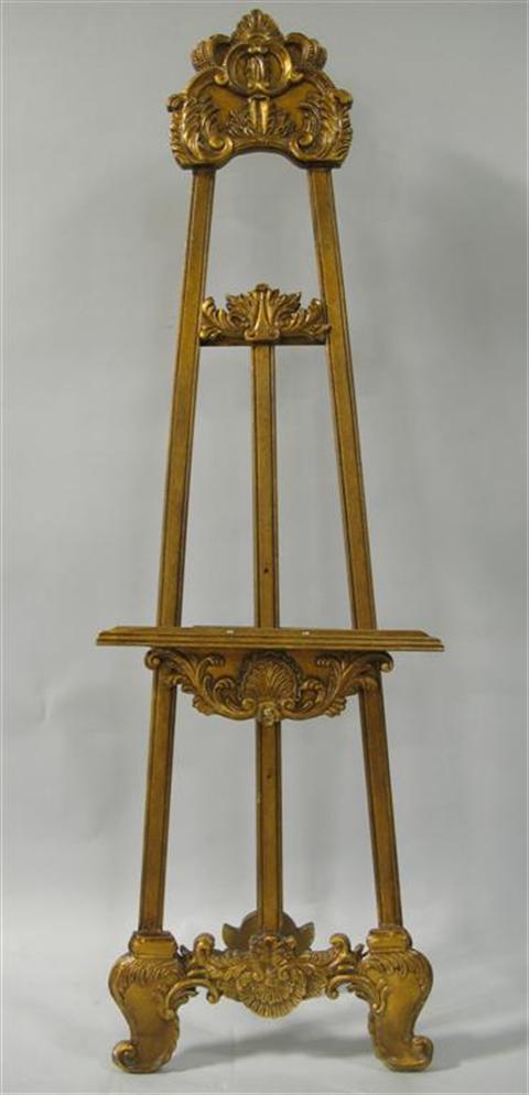 Appraisal: VICTORIAN STYLE CARVED PAINTED EASEL h in