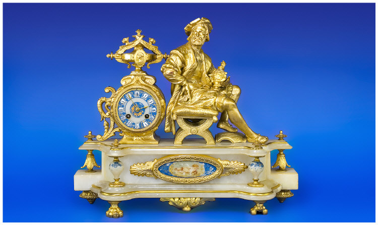 Appraisal: French Ormolu Mantle Clock c - day movement The case