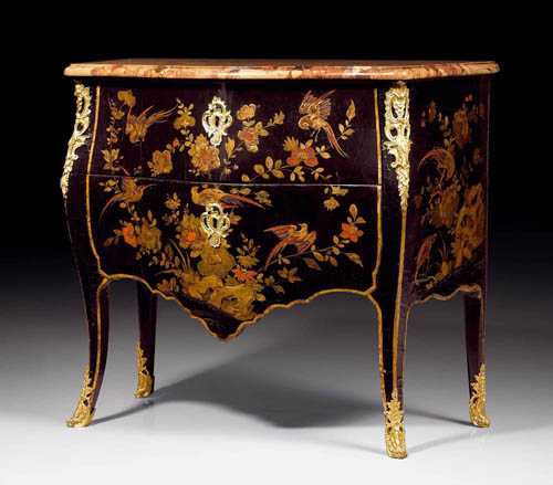 Appraisal: LACQUER CHEST OF DRAWERS Louis XV stamped P GARNIER Pierre