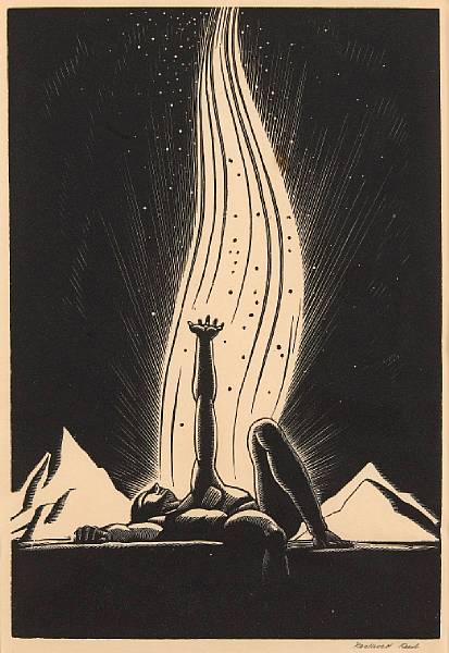 Appraisal: Rockwell Kent American - Flame BJ Wood engraving on wove