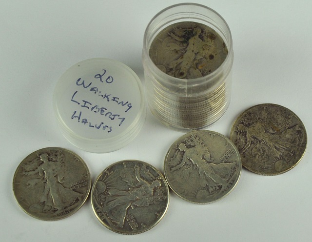 Appraisal: Roll coins of Walking Liberty Half DollarsDates are mostly in