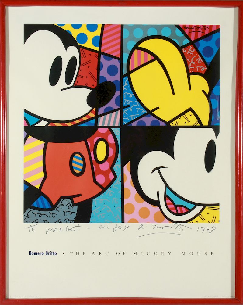 Appraisal: Romero Britto Mickey From Head To Toe Poster Romero Britto