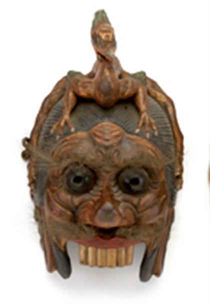 Appraisal: Japanese Noh mask th th century Carved wood painted and