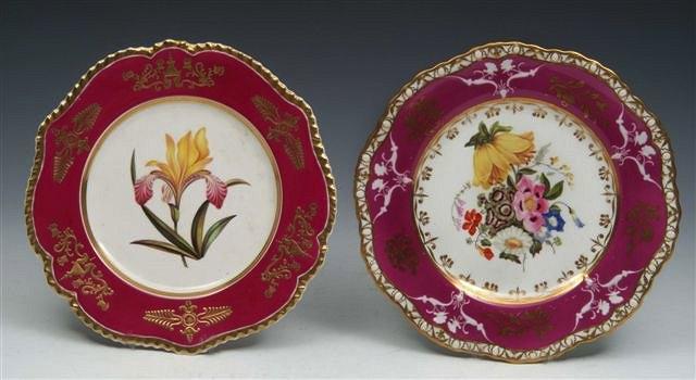 Appraisal: A SPODE FELSPAR PORCELAIN CABINET PLATE painted flower spray within