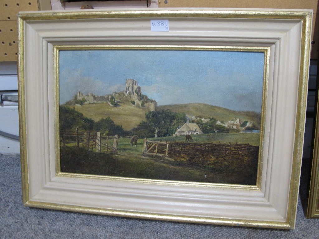 Appraisal: Oil on board 'Corfe Castle' signed F A Winfield recto