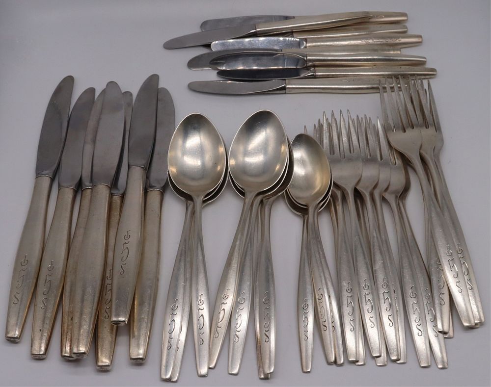 Appraisal: STERLING Pc Kirk Sterling Signet Flatware Set Kirk sterling Signet