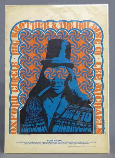 Appraisal: psychedelic concert poster Big Brother The Holding Co '' San