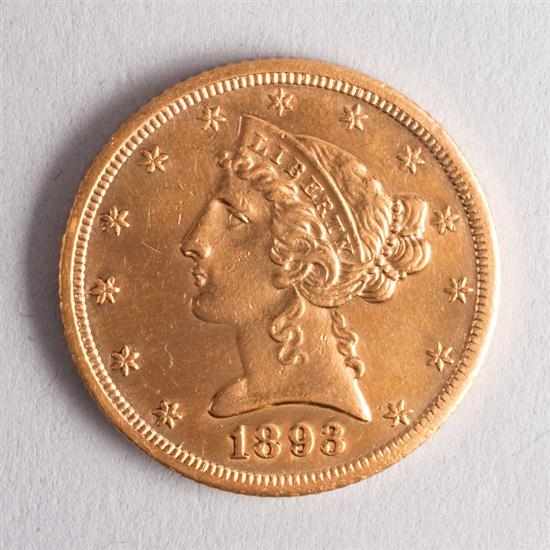 Appraisal: United States Coronet gold half eagle CC AU- Estimate -