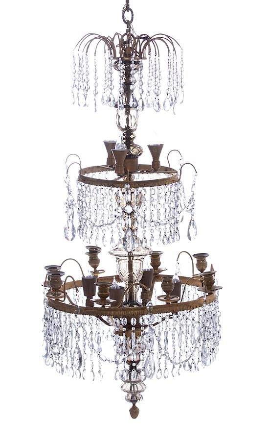 Appraisal: A Baltic Neoclassical Style Chandelier Height x diameter inches A