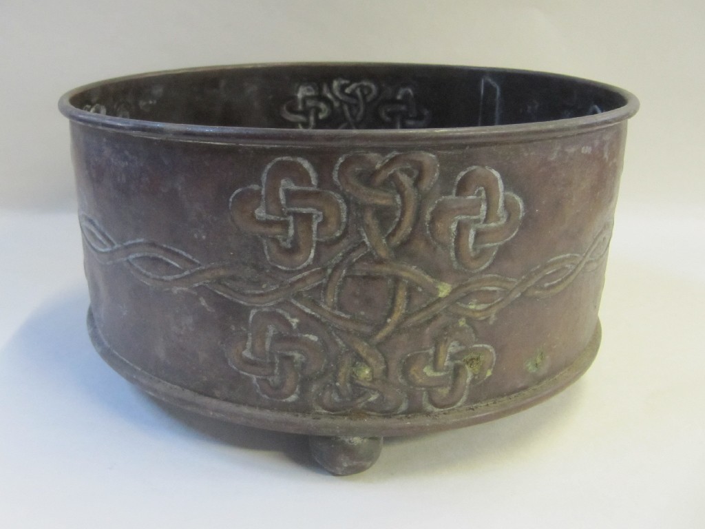 Appraisal: Arts and Crafts brass planter with Celtic knotwork decoration