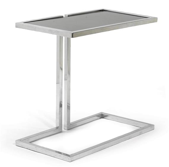 Appraisal: ITALIAN OCCASIONAL TABLE circa Chromed metal and black glass x