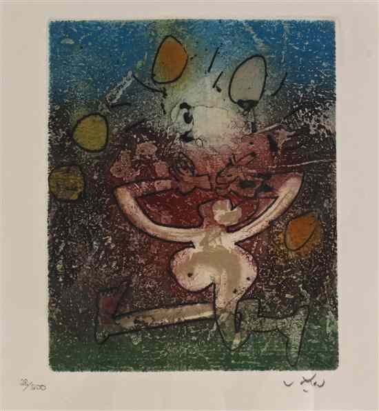 Appraisal: Roberto Matta Chilean - Untitled Sun Chaser colored lithograph edition