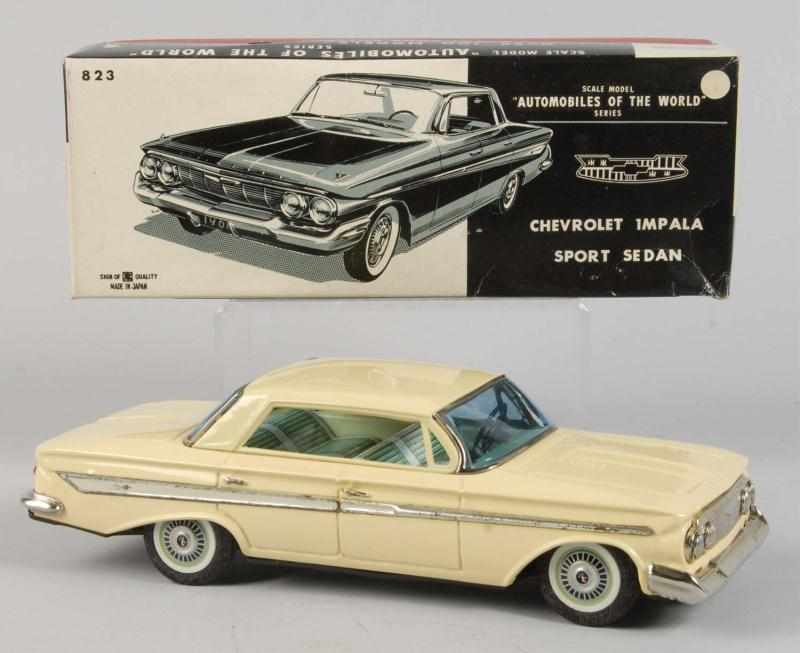 Appraisal: Tin Litho Chevrolet Impala Friction Toy Description Japanese Working Made