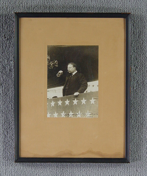 Appraisal: Framed Photograph of Theodore Roosevelt Note on photograph Copyright by