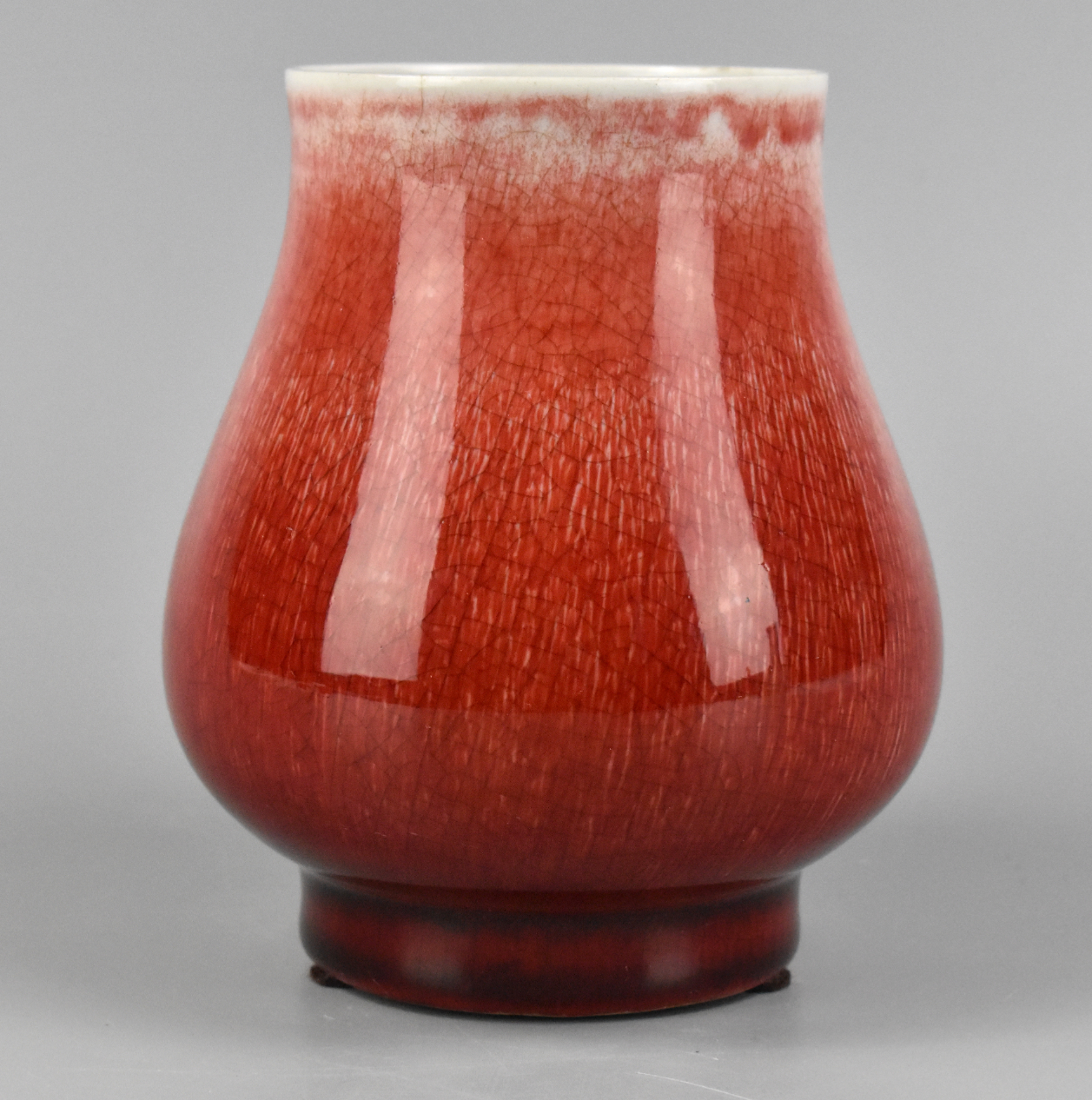 Appraisal: A Chinese langyao oxblood glazed vase A small but wide