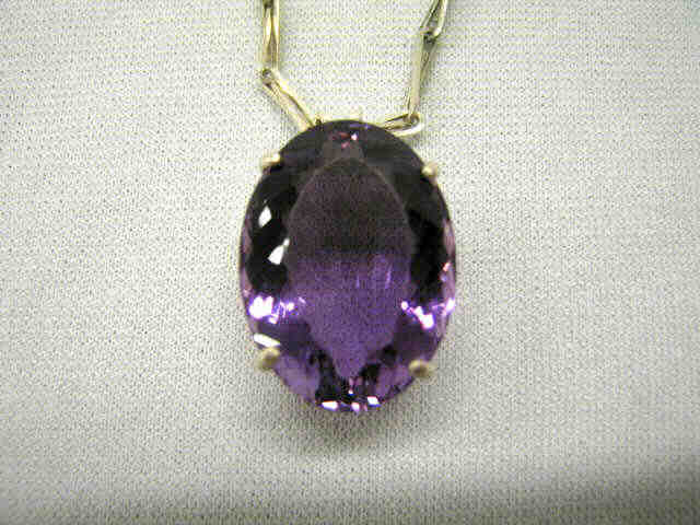 Appraisal: Amethyst Pendant large rich oval gem weighing approx carats in