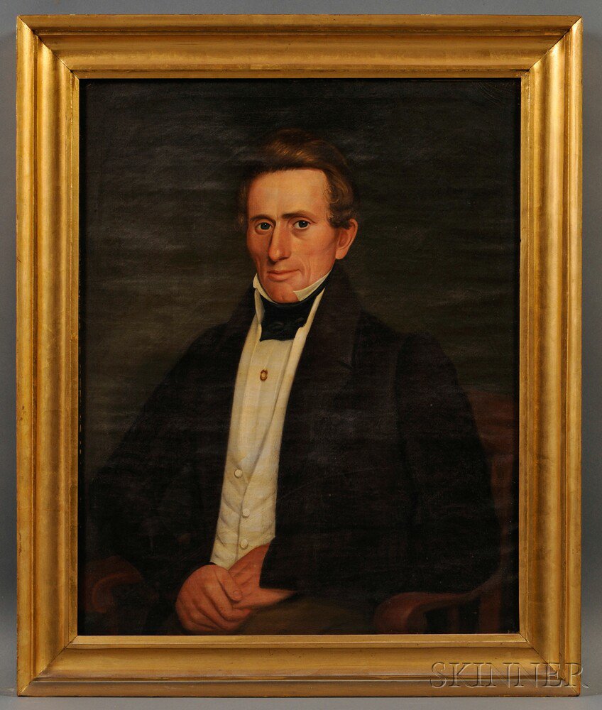 Appraisal: American School th Century Portrait of a Gentleman Unsigned Oil