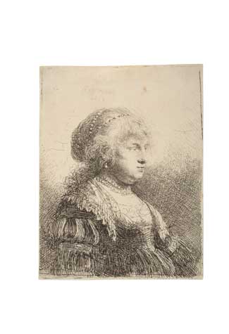 Appraisal: REMBRANDT VAN RIJN Saskia with Pearls in her Hair Etching