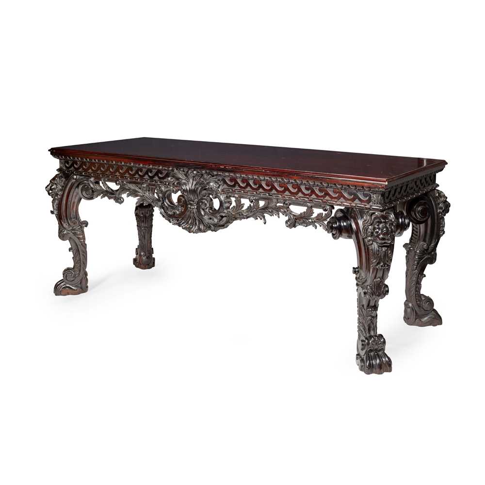 Appraisal: GEORGE II STYLE 'BRIGHTLING PARK' STAINED MAHOGANY HALL TABLE MODERN