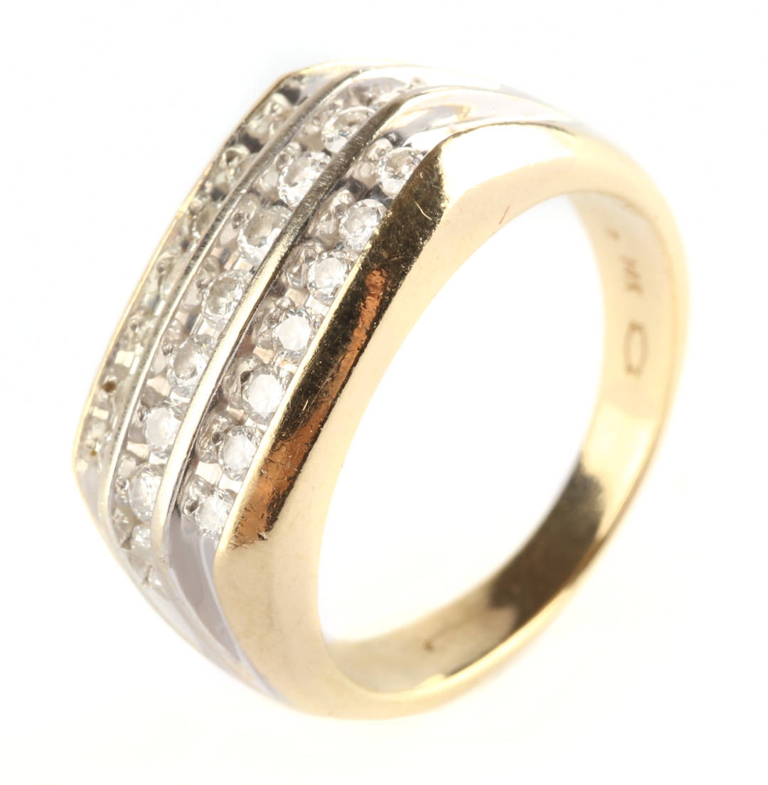 Appraisal: A Gentleman's Diamond Ring K white and yellow gold ring