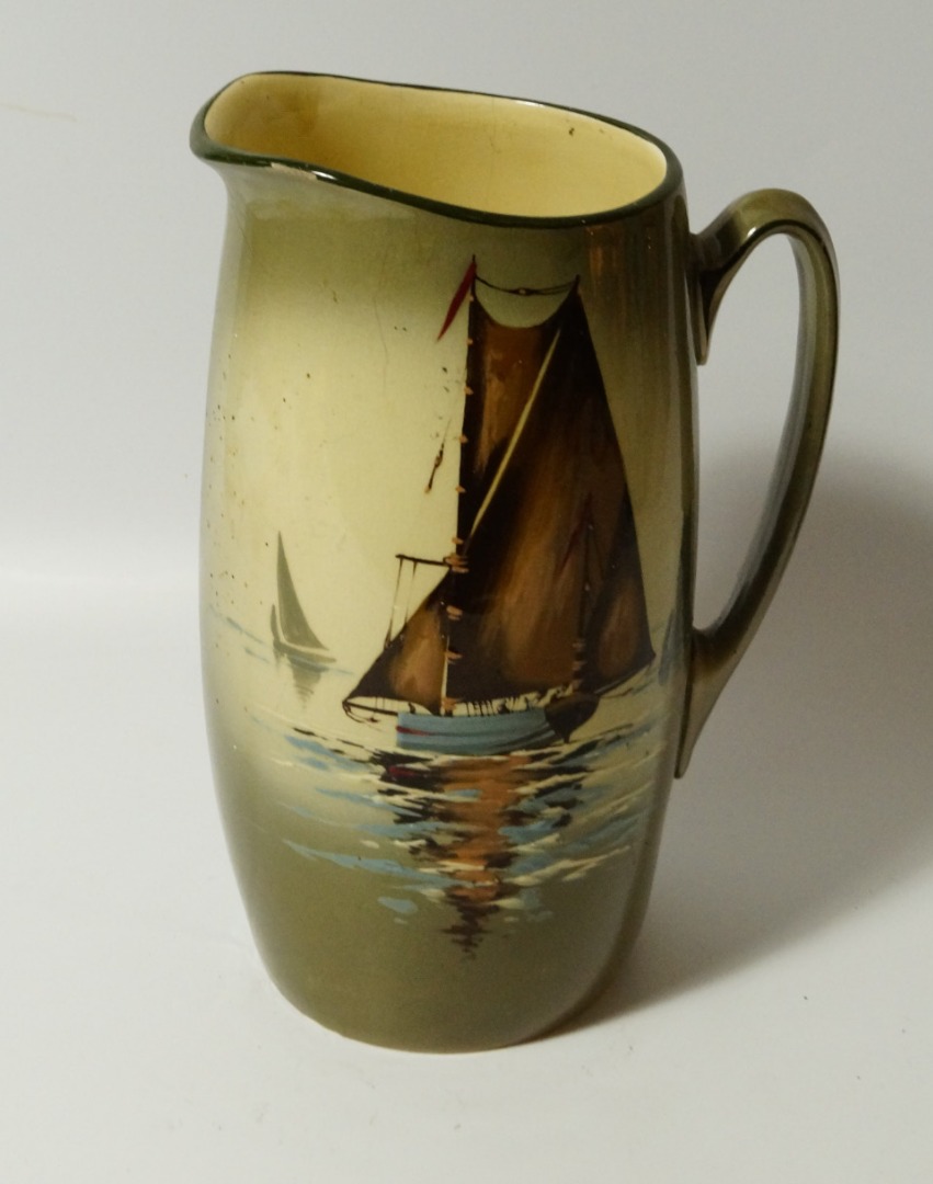 Appraisal: An early thC Royal Doulton jug on cylindrical body transfer