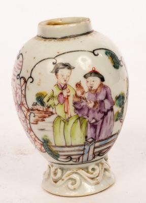 Appraisal: A late th Century Chinese porcelain tea canister with chinoiserie