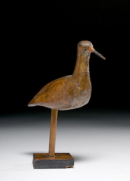 Appraisal: SHOREBIRD DECOY American with nail-head eyes wooden bill a varnished