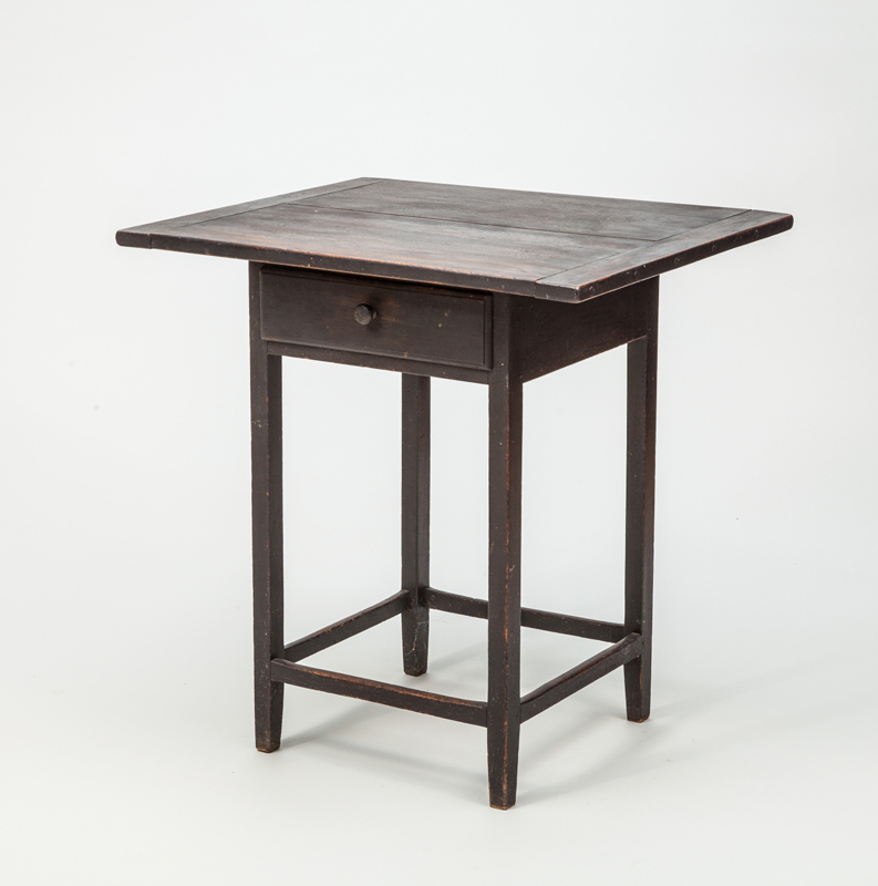 Appraisal: FEDERAL STAINED BIRCH SINGLE-DRAWER TABLE x x in From the