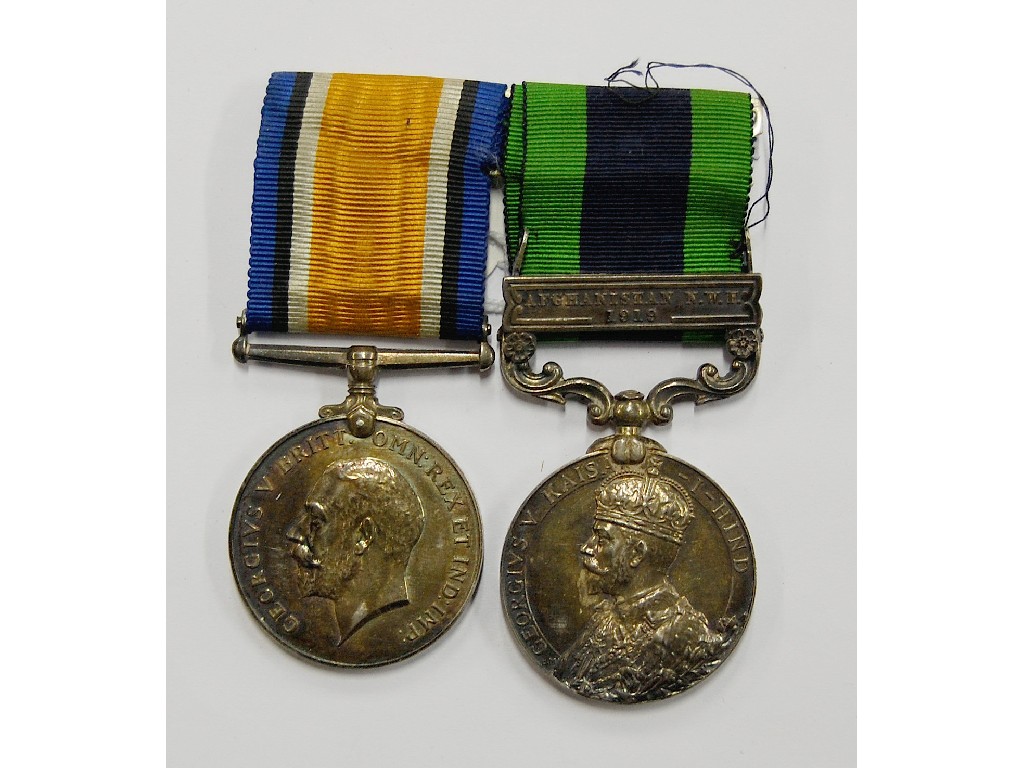 Appraisal: A pair medals to Pte E Lewis Hampshire Regt comprising