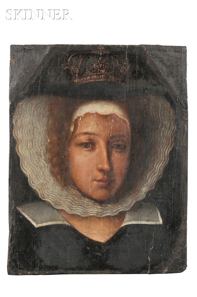 Appraisal: Continental School th Century Portrait of a Woman Unsigned Oil