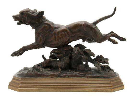 Appraisal: Bronze Figure of a Hunting Dog After Alfred Barye depicted