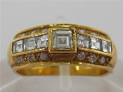 Appraisal: An carat gold and diamond ring the central square cut