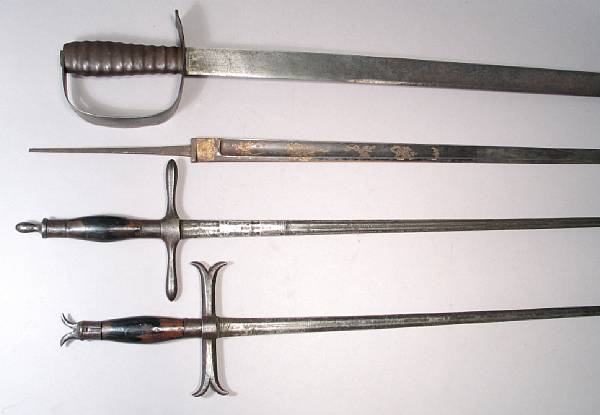 Appraisal: A lot of three swords and one sword blade Including