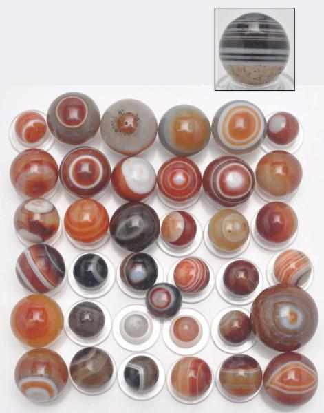 Appraisal: Lot of Agate Marbles Description Includes all hand faceted agates