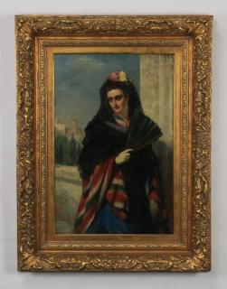 Appraisal: th c Continental O c Spanish lady h Continental oil