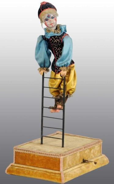 Appraisal: Clown on Ladder Wind-Up Automaton Description French Ca th Century