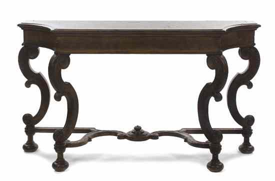 Appraisal: A Continental Mahogany Console Table having a rectangular top with