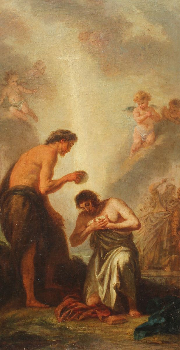 Appraisal: BAPTISM OF CHRIST SCHOOL OR FOLLOWER OF MURILLO Oil Canvas