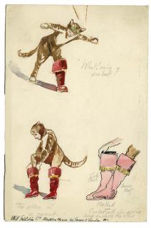 Appraisal: Thompson Clifford Three Puss in Boots Watercolor Illustrations London ca