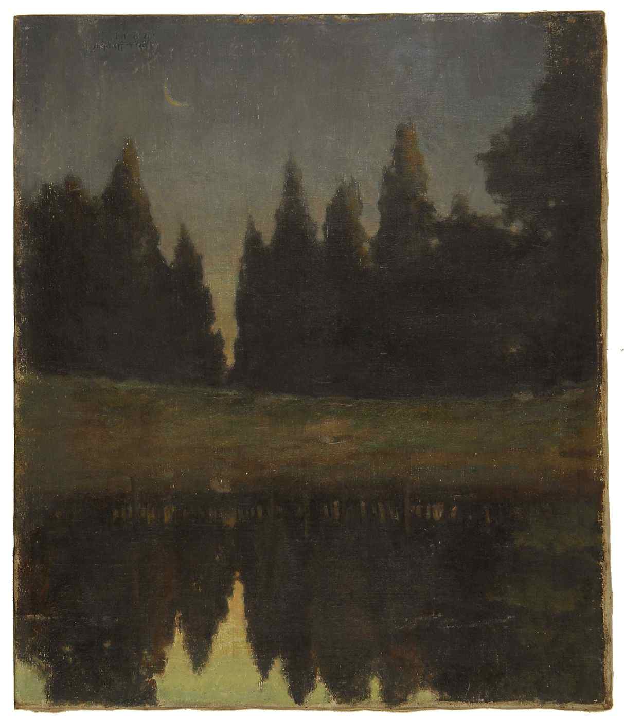 Appraisal: HAROLD C DUNBARAmerican - Moonlit pond Signed and dated lower