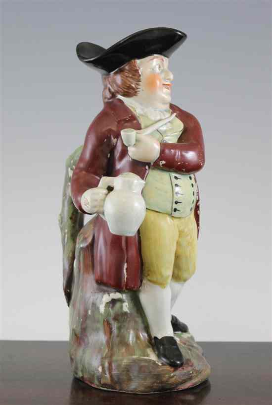 Appraisal: A Staffordshire pearlware Hearty Goodfellow Toby jug c wearing a