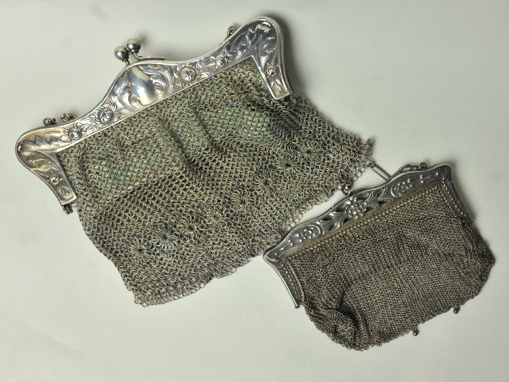 Appraisal: Lot comprising two mesh purses