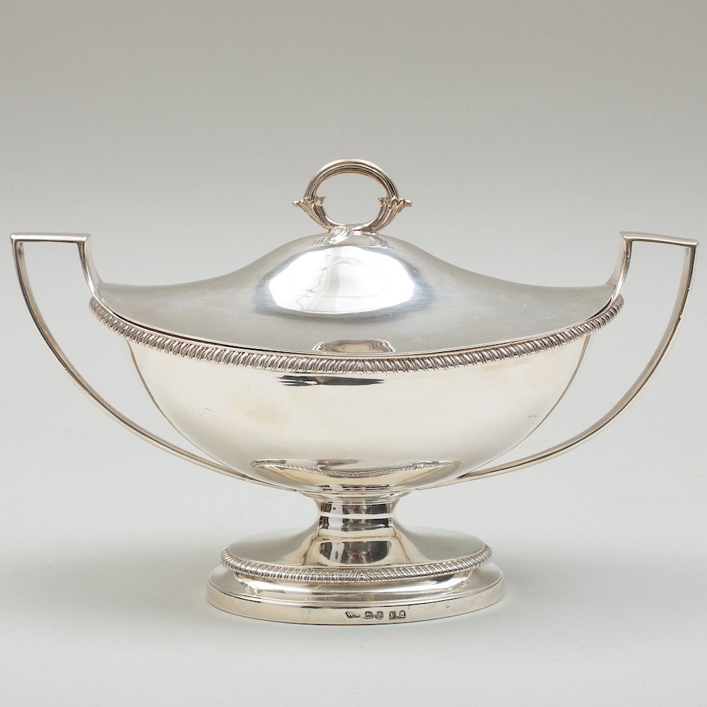 Appraisal: George III Silver Sauce Tureen George III Silver Sauce Tureen