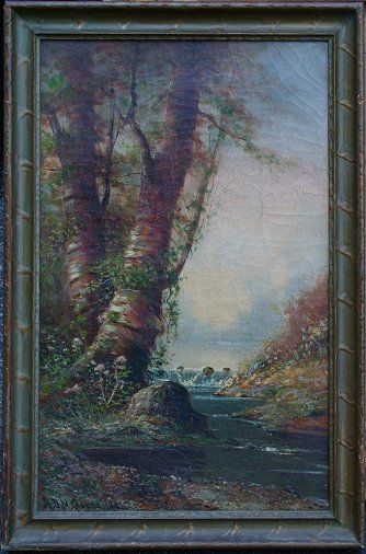 Appraisal: COOPER Aston David Middleton American - Birches Along a Stream